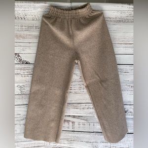 OAK + FORT Wide Leg Cream Tan Trousers